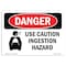 Signmission OSHA Danger Sign, 7" Height, 10" Width, Rigid Plastic, Use Caution Ingestion Hazard, Landscape OS-DS-P-710-L-1724 - alternate 1